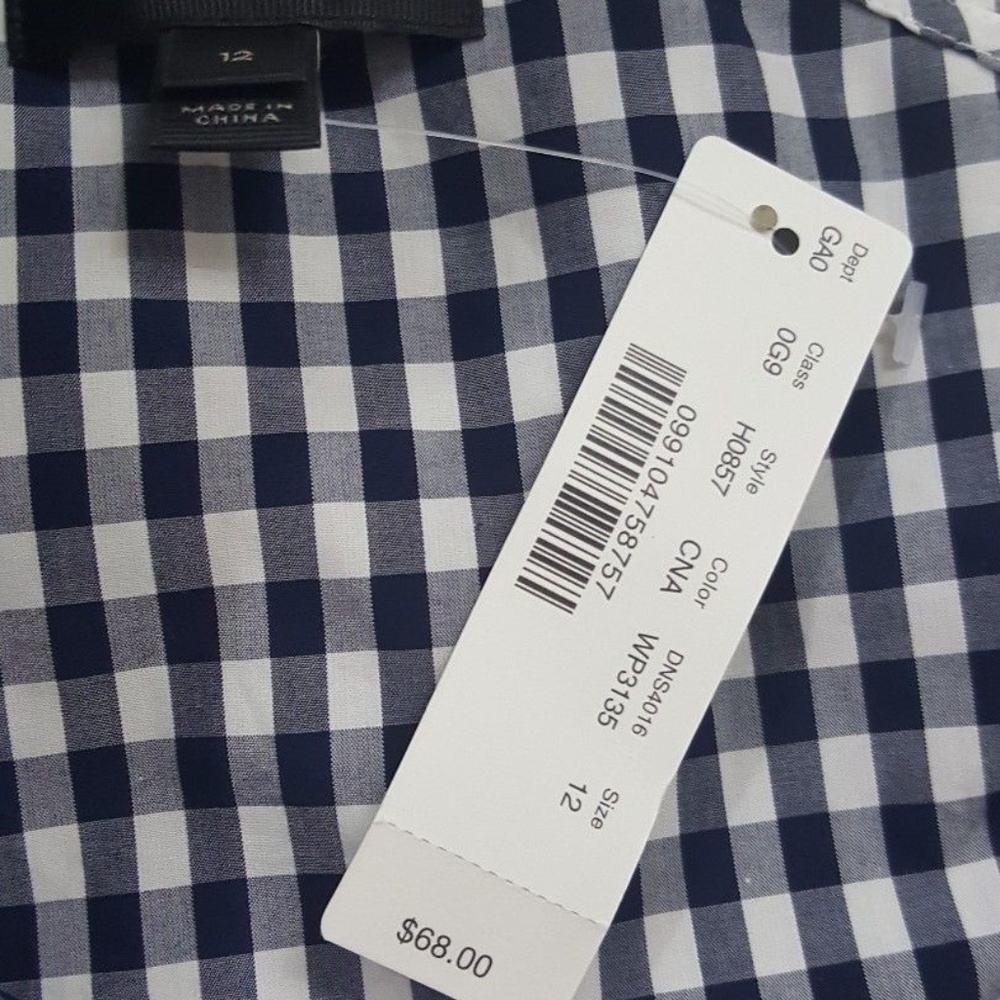 ⛔sold⛔J Crew Gingham One Shoulder Ruffle Blouse - Picture 5 of 7